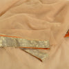 Санскритские винтажные персиковые сари из сетчатой ​​ткани Gota Work Premium Sari Craft Sustainable Fabric