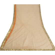 Load image into Gallery viewer, Sanskriti Vintage Peach Sarees Net Mesh Gota Work Premium Sari Craft Fabric
