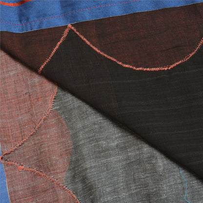 Sanskriti Vintage Black/Grey Sarees Pure Cotton Embroidered Woven Sari Sustainable Fabric