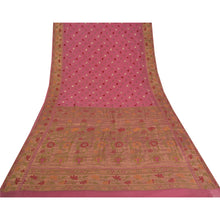 Load image into Gallery viewer, Sanskriti Vintage Pink Sarees Pure Georgette Silk Woven Sari 5 YD Craft Fabric
