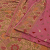 Sanskriti Vintage Pink Sarees Pure Georgette Silk Woven Sari 5 YD Craft Sustainable Fabric