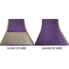 Load image into Gallery viewer, Sanskriti Vintage Lavender Sarees 100% Pure Silk Woven Premium Sari Craft Fabric
