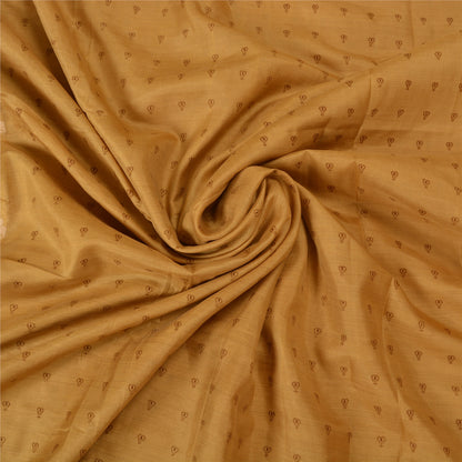 Sanskriti Vintage Mustard Indian Sarees 100% Pure Silk Woven Sari Craft Sustainable Fabric