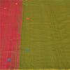 Сари Sanskriti Vintage Green/Red Sarees из смеси хлопка ручной работы, экологически чистая ткань для сари