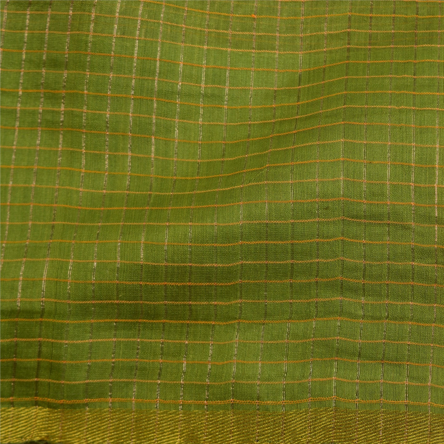 Сари Sanskriti Vintage Green/Red Sarees из смеси хлопка ручной работы, экологически чистая ткань для сари