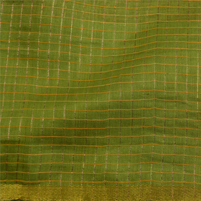 Сари Sanskriti Vintage Green/Red Sarees из смеси хлопка ручной работы, экологически чистая ткань для сари