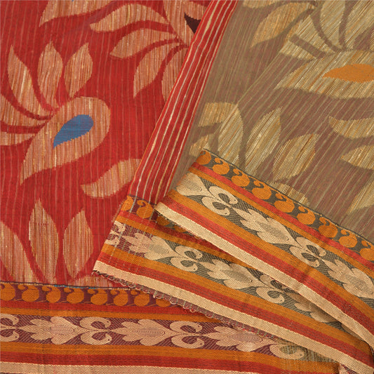 Санскритские винтажные разноцветные сари из смеси шелка, тканые премиальные сари из экологически чистой ткани