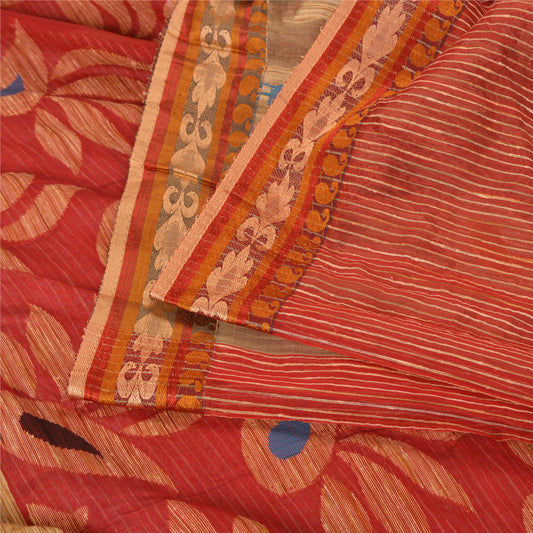 Санскритские винтажные разноцветные сари из смеси шелка, тканые премиальные сари из экологически чистой ткани