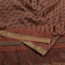 Load image into Gallery viewer, Sanskriti Vintage Brown Sarees Pure Cotton Hand-Block Print Premium Sari Fabric
