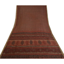 Load image into Gallery viewer, Sanskriti Vintage Brown Sarees Pure Cotton Hand-Block Print Premium Sari Fabric
