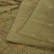Sanskriti Vintage Green Indian Sarees 100% Pure Silk Woven Premium Sari Fabric