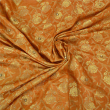 Load image into Gallery viewer, Sanskriti Vintage Saffron Sarees Pure Silk Hand Beaded Woven Premium Sari Fabric
