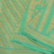 Load image into Gallery viewer, Sanskriti Vintage Green Indian Sarees 100% Pure Silk Woven Sari Craft Fabric
