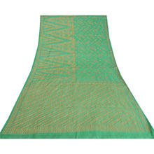 Load image into Gallery viewer, Sanskriti Vintage Green Indian Sarees 100% Pure Silk Woven Sari Craft Fabric
