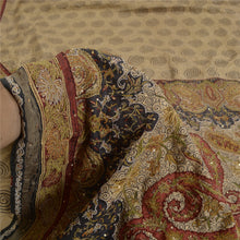 Load image into Gallery viewer, Sanskriti Vintage Brown/Black Sarees Pure Silk Hand Beaded Premium Sari Fabric
