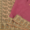 Sanskriti Vintage Cream/Purple Indian Sarees Cotton Silk Woven Sari 5 YD Sustainable Fabric
