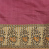Sanskriti Vintage Cream/Purple Indian Sarees Cotton Silk Woven Sari 5 YD Sustainable Fabric