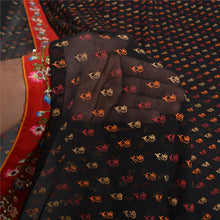Load image into Gallery viewer, Sanskriti Vintage Black Bollywood Sarees Pure Georgette Hand Beaded Sari Fabric

