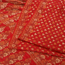 Load image into Gallery viewer, Sanskriti Vintage Dark Red Sarees 100% Pure Silk Woven Premium Sari Craft Fabric

