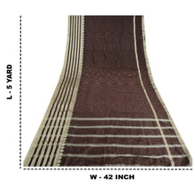 Load image into Gallery viewer, Sanskriti Vintage Dark Brown Sarees 100% Pure Silk Woven Sari Craft 5 YD Fabric
