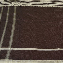 Load image into Gallery viewer, Sanskriti Vintage Dark Brown Sarees 100% Pure Silk Woven Sari Craft 5 YD Fabric
