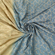 Load image into Gallery viewer, Sanskriti Vintage Ivory/Blue Indian Sarees 100% Pure Silk Woven Sari 5 YD Fabric
