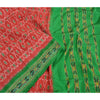 Sanskriti Vintage Saree Red Sambhalpuri Hand Woven Ikat Pure Silk Sari Sustainable Fabric