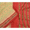 Sanskriti Vintage Saree Cream Pochampally Hand Woven Ikat Pure Silk Sari Sustainable Fabric