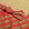 Sanskriti Vintage Saree Cream Pochampally Hand Woven Ikat Pure Silk Sari Sustainable Fabric
