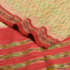 Sanskriti Vintage Saree Cream Pochampally Hand Woven Ikat Pure Silk Sari Sustainable Fabric