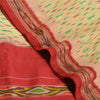 Sanskriti Vintage Saree Cream Pochampally Hand Woven Ikat Pure Silk Sari Sustainable Fabric