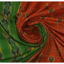 Load image into Gallery viewer, Sanskriti Vintage Indian Saree Hand Ikat Woven Work Patola Sari Orange Fabric Pure Silk Orange
