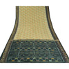 Sanskriti Vintage Saree From India Ivory Hand Woven Ikat Pure Silk Sari Sustainable Fabric