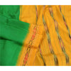 Sanskriti Vintage Saree Green Pochampally Hand Woven Ikat Pure Silk Sari Sustainable Fabric