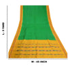 Sanskriti Vintage Saree Green Pochampally Hand Woven Ikat Pure Silk Sari Sustainable Fabric