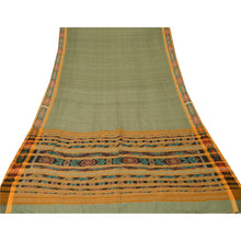 Load image into Gallery viewer, Sanskriti Vintage Saree Ikat Woven Work Patola 5 Yd Sari Crfat Fabric Cotton Soft Green
