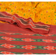 Load image into Gallery viewer, Sanskriti Vintage Yellow Saree Pure Silk Patola Ikat Woven Work Sari Craft 5Yd Fabric
