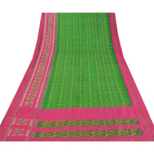 Load image into Gallery viewer, Sanskriti Vintage Green Saree Pure Silk Ikat Woven Work Patola Sari Craft Fabric
