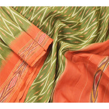 Load image into Gallery viewer, Sanskriti Vintage Green Saree Pure Silk Ikat Woven Work Patola Sari Craft 5 Yard Fabric
