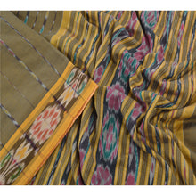 Load image into Gallery viewer, Sanskriti Vintage Green Saree Cotton Fabric Woven Patola Ikat Traditional Sari
