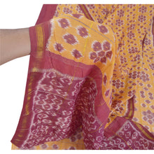 Load image into Gallery viewer, Sanskriti Vintage Yellow Ethnic Saree Pure Cotton Ikat Woven Work Patola Fabric Sari

