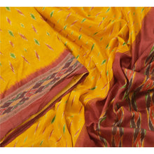 Load image into Gallery viewer, Sanskriti Vintage Yellow Saree 100% Pure Silk Fabric Patola Ikat Woven Work 5 YD Sari
