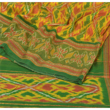 Load image into Gallery viewer, Sanskriti Indian Vintage Green Fabric Saree Pure Silk Ikat Woven Work Patola Sari
