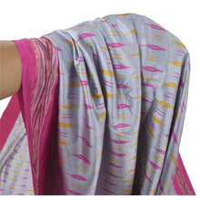 Load image into Gallery viewer, Sanskriti Vintage Grey Saree Pure Silk Fabric Traditional Ikat Woven Work Patola Sari

