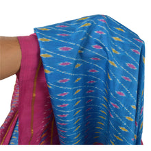 Load image into Gallery viewer, Sanskriti Vintage Blue Saree Pure Silk Fabric Traditional Woven Patola Ikat Woven Work Sari
