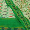 Sanskriti Vintage Green Sarees Pure Silk Ethnic Woven Patola Ikat Sustainable Fabric Sari