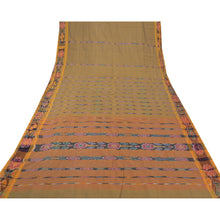 Load image into Gallery viewer, Sanskriti Vintage Green Saree Blend Cotton Woven Pochampally Ikat Fabric Sari
