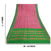 Sanskriti Vintage Pink Pochampally Ikat Sarees Handwoven Pure Silk Sari Sustainable Fabric