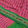 Sanskriti Vintage Pink Pochampally Ikat Sarees Handwoven Pure Silk Sari Sustainable Fabric