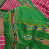Sanskriti Vintage Pink Pochampally Ikat Sarees Handwoven Pure Silk Sari Sustainable Fabric